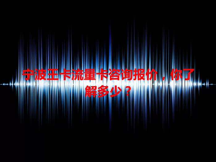 宁波王卡流量卡咨询报价，你了解多少？