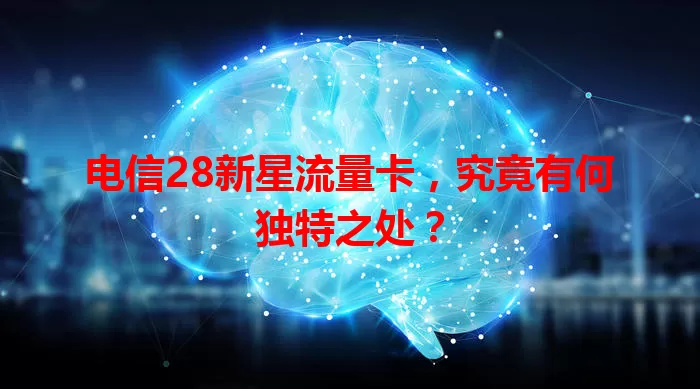 电信28新星流量卡，究竟有何独特之处？