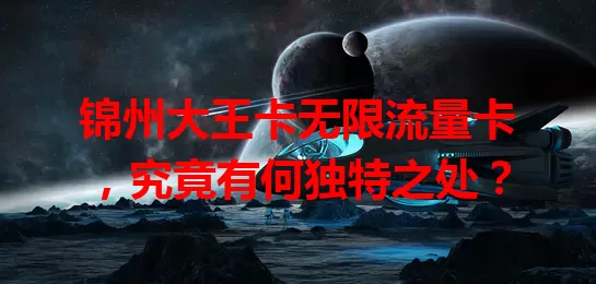 锦州大王卡无限流量卡，究竟有何独特之处？