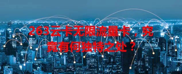 263云卡无限流量卡，究竟有何独特之处？