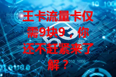 王卡流量卡仅需9块9，你还不赶紧来了解？