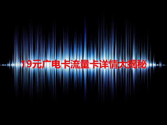 19元广电卡流量卡详情大揭秘