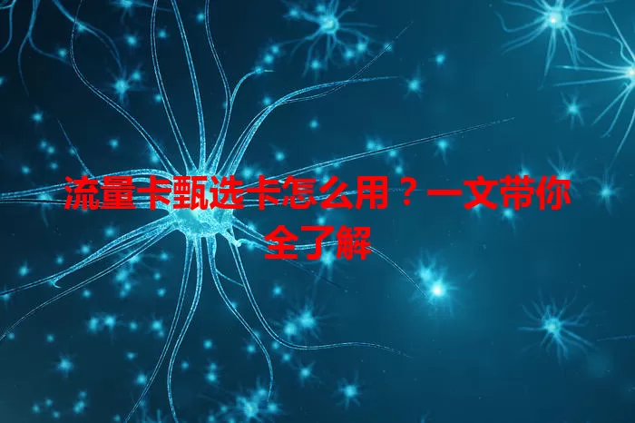 流量卡甄选卡怎么用？一文带你全了解
