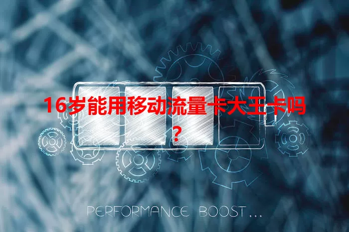16岁能用移动流量卡大王卡吗？