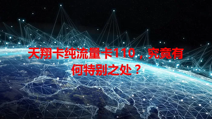 天翔卡纯流量卡110，究竟有何特别之处？