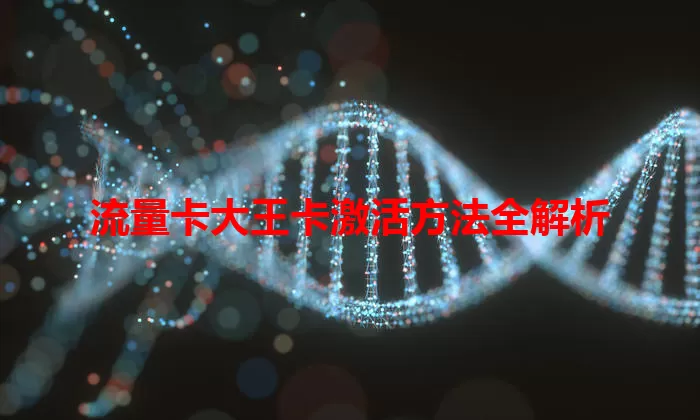 流量卡大王卡激活方法全解析