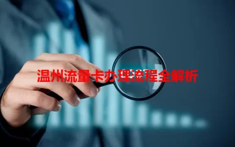 温州流量卡办理流程全解析